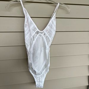 Babyboo Fashion White Mesh Bodysuit: XS